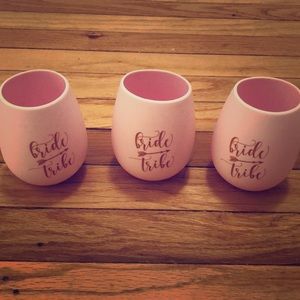 Silicone wine cups and tie the knot bracelet NWOT